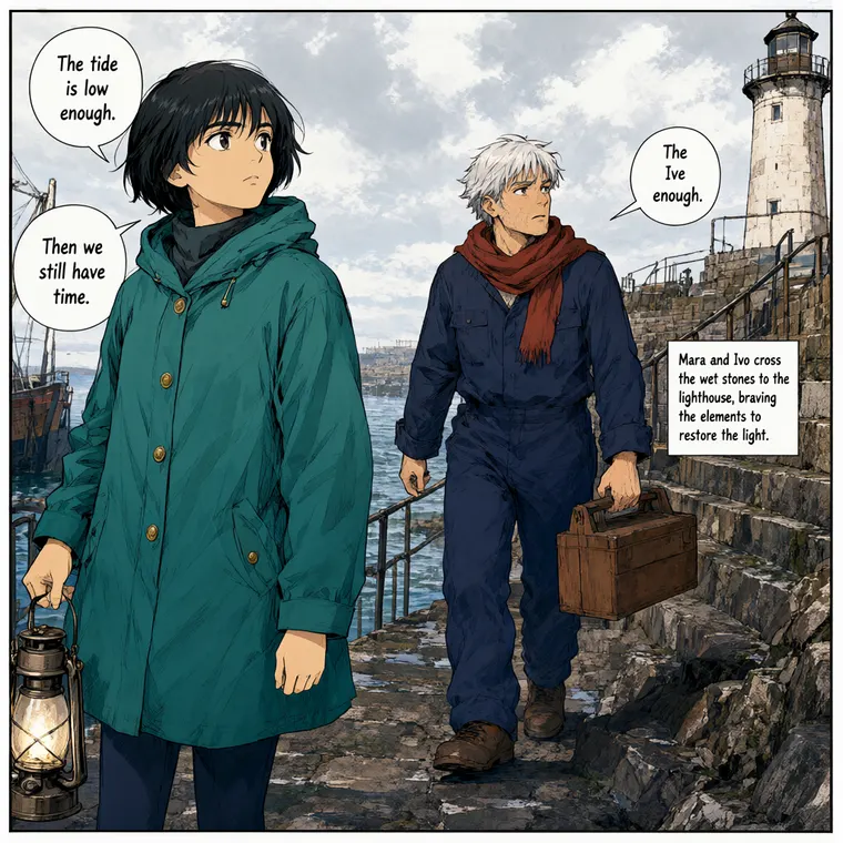 Sample manga page 1 with Mara and Ivo