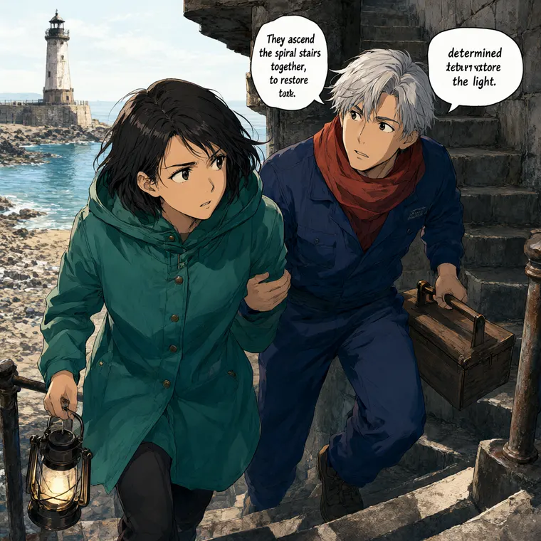 A finished manga page with both characters